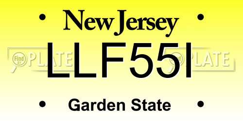 LLF55I New Jersey License Plate