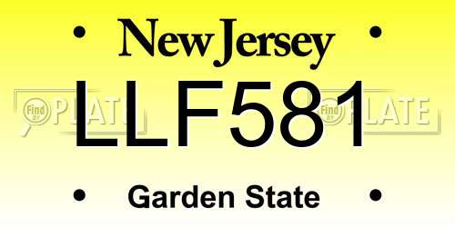 LLF581 New Jersey License Plate