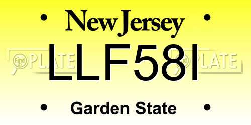 LLF58I New Jersey License Plate