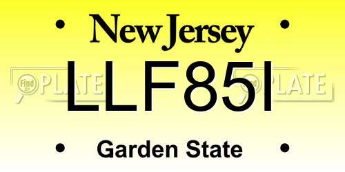 LLF85I New Jersey License Plate