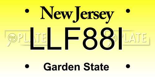LLF88I New Jersey License Plate