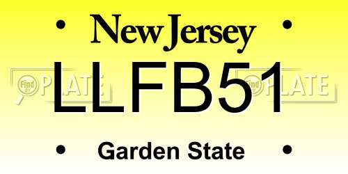 LLFB51 New Jersey License Plate