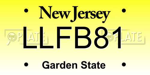LLFB81 New Jersey License Plate
