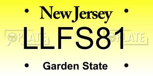 LLFS81 New Jersey License Plate