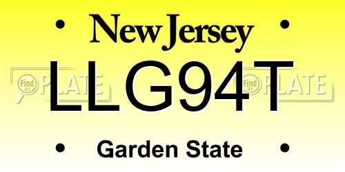 LLG94T New Jersey License Plate