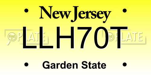 LLH70T New Jersey License Plate