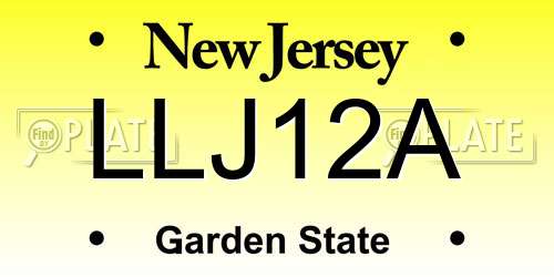 LLJ12A New Jersey License Plate