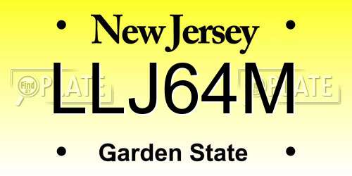 LLJ64M New Jersey License Plate