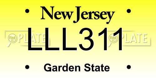 LLL311 New Jersey License Plate