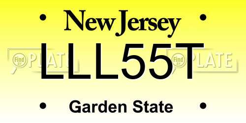 LLL55T New Jersey License Plate