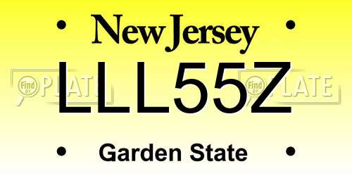 LLL55Z New Jersey License Plate