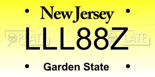 LLL88Z New Jersey License Plate
