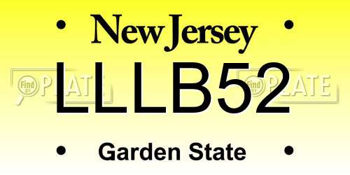 LLLB52 New Jersey License Plate