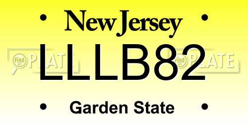 LLLB82 New Jersey License Plate