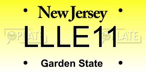 LLLE11 New Jersey License Plate
