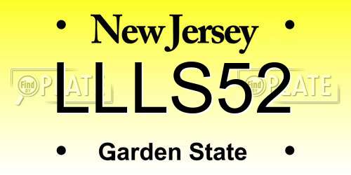 LLLS52 New Jersey License Plate