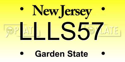 LLLS57 New Jersey License Plate