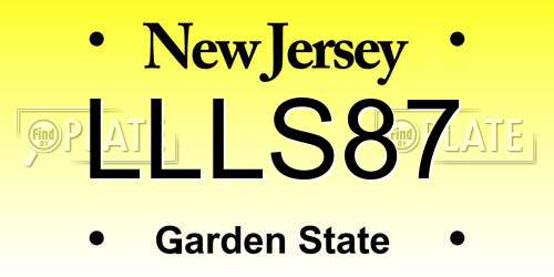 LLLS87 New Jersey License Plate