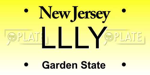 LLLY New Jersey License Plate
