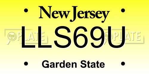 LLS69U New Jersey License Plate