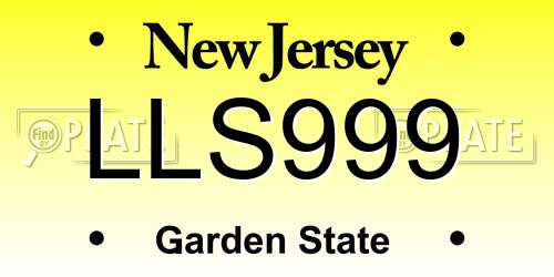 LLS999 New Jersey License Plate