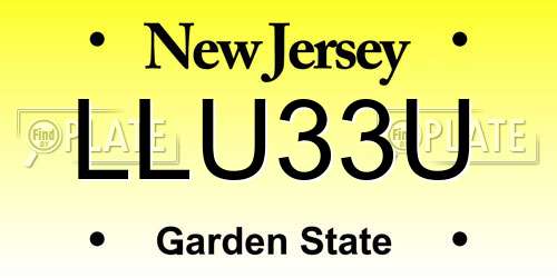 LLU33U New Jersey License Plate