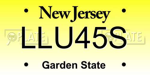 LLU45S New Jersey License Plate