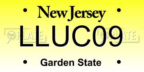 LLUC09 New Jersey License Plate