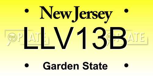 LLV13B New Jersey License Plate