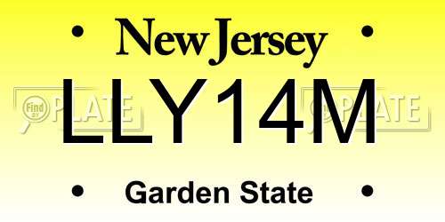 LLY14M New Jersey License Plate