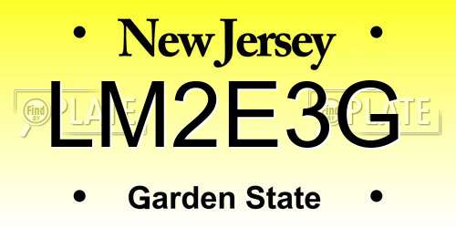LM2E3G New Jersey License Plate