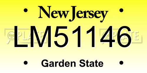 LM51146 New Jersey License Plate
