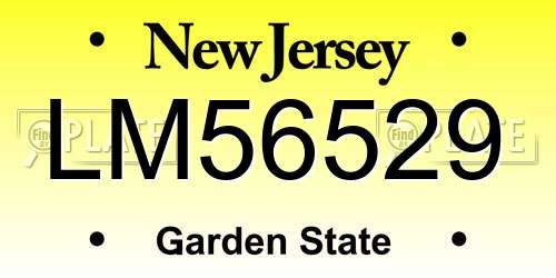 LM56529 New Jersey License Plate