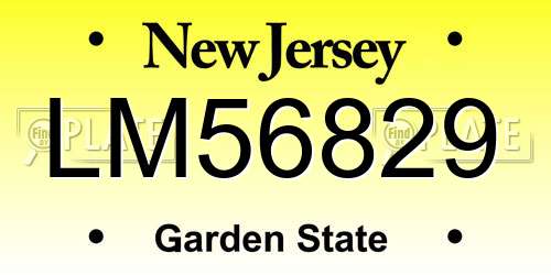 LM56829 New Jersey License Plate