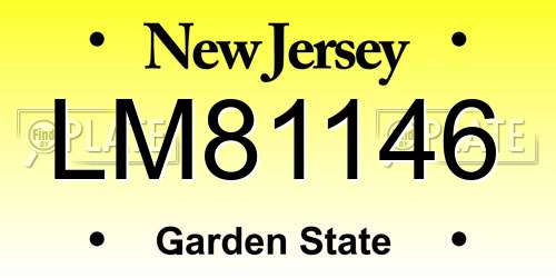 LM81146 New Jersey License Plate