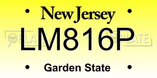 LM816P New Jersey License Plate