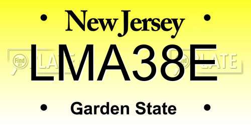 LMA38E New Jersey License Plate