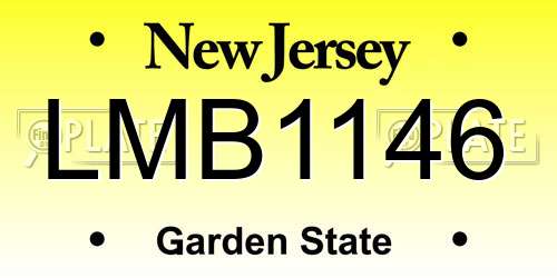 LMB1146 New Jersey License Plate