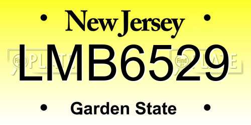 LMB6529 New Jersey License Plate