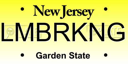 LMBRKNG New Jersey License Plate