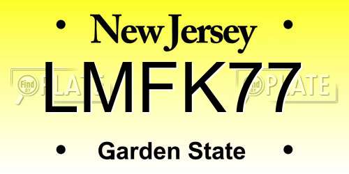 LMFK77 New Jersey License Plate