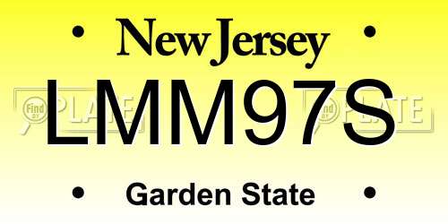 LMM97S New Jersey License Plate