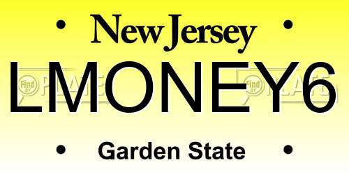 LMONEY6 New Jersey License Plate