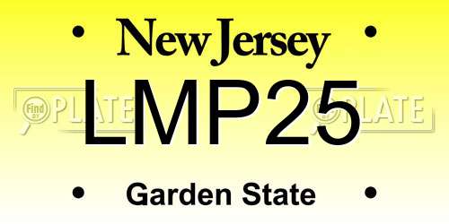 LMP25 New Jersey License Plate