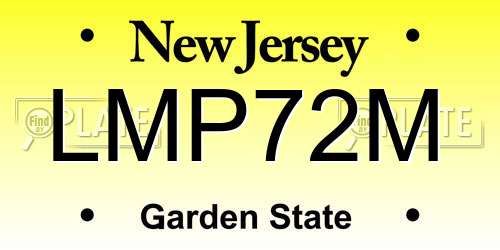 LMP72M New Jersey License Plate