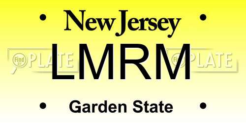 LMRM New Jersey License Plate
