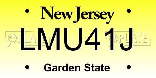 LMU41J New Jersey License Plate