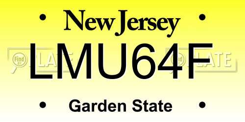 LMU64F New Jersey License Plate