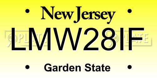 LMW28IF New Jersey License Plate