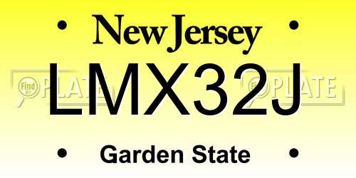 LMX32J New Jersey License Plate